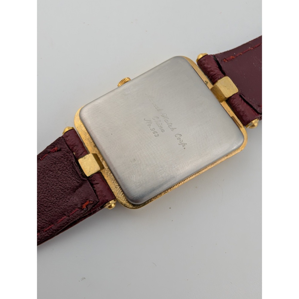Vintage Marcel Watch Corp. No 963 Digital Watch Maroon Leather Band- New Battery - Picture 6 of 8